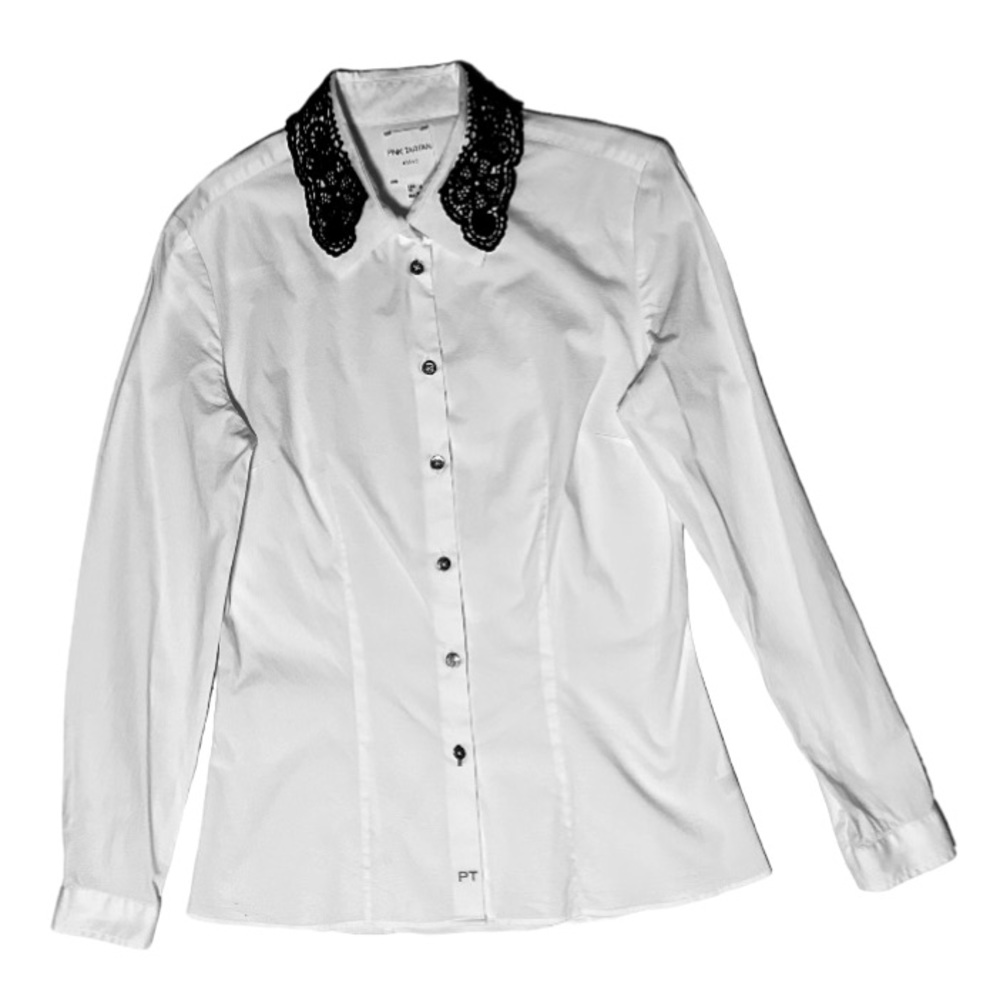 Pink Tartan button up Tuxedo shirt